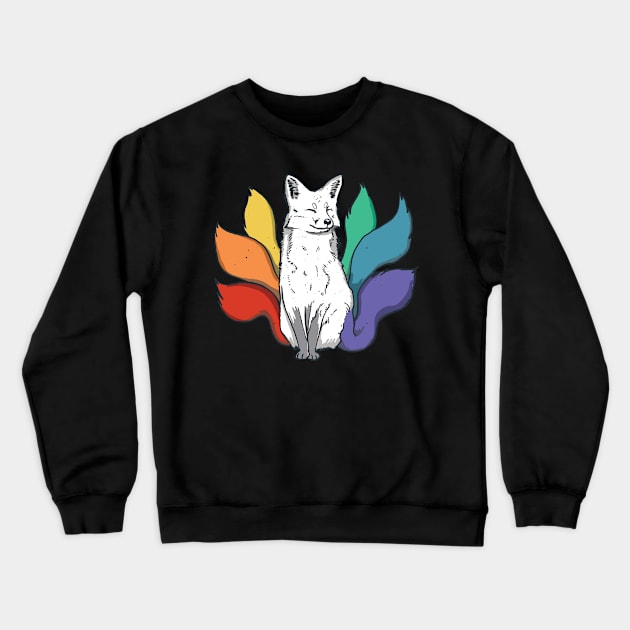 Rainbow LGBT Kitsune Crewneck Sweatshirt by Eclecterie